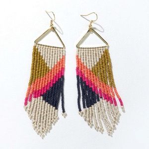 NWT Ink+Alloy Emilie Angles Beaded Fringe Earrings